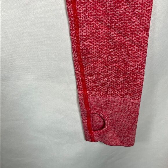 Gymshark Red/ Pink Heather Seamless Crop Long Sleeve Top M - Picture 4 of 5